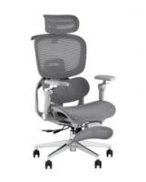 Кресло офисное TopChairs Prodigy с оттоманкой серый
